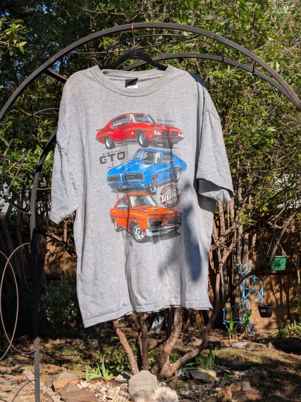 Y2K Pontiac GTO Muscle Car Classics 60s 70s Graphic Tee Gray GM Licensed 2XL